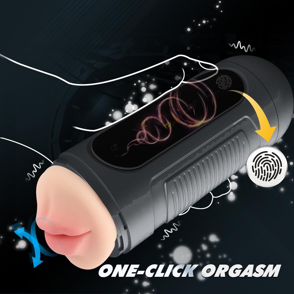 Automatický mužský vaginální orální masturbační pohárek Dvoukanálový sexuální stroj Foukání Masturbace Vibrátor Dospělé zboží Sexuální hračky pro muže