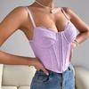 2024 Summer Lace Breasted Rhombus Fishbone Design Sense Sling Lilac Pure Desire Vest