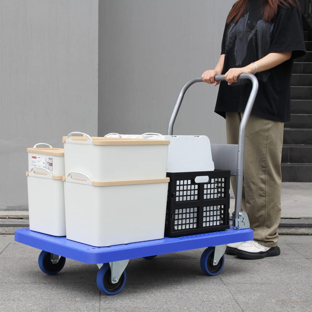Uholan Folding Trolley Pull Goods Moving Trailer Office Shopping Cart Bearing Strength 400KG Hauling