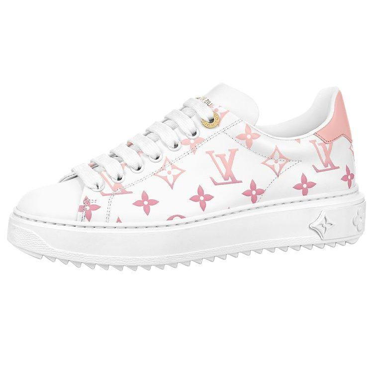 Louis Vuitton Time Out Sneakers 'White With Pink Monogram' Women's 1AAEG2