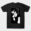 Men Black Print T-shirt Wayne Static No-Cut Transfer Paper Print Cotton Tshirt