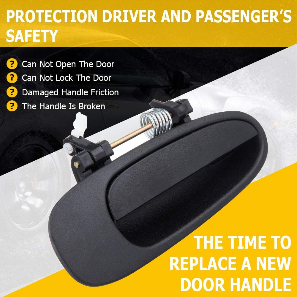 OCPTY Door Handle Exterior Rear Passeneger Right Side Replacement Fit 1993-1997 for Geo Prizm for Corolla Outside Door Handle Black