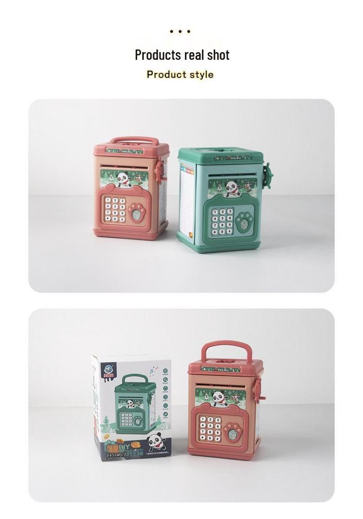 Large Cartoon Piggy Bank with Lock: Automatic Deposit/Withdrawal Savings Jar for Kids, Password-Protected Gift