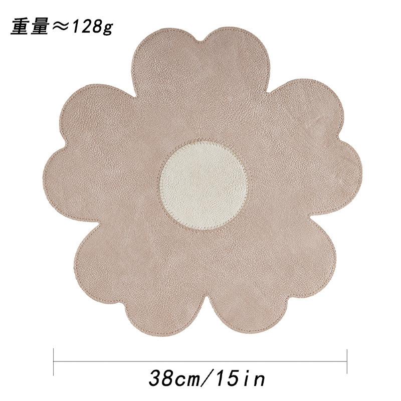 ins spring and summer explosion flower leather placemat thermal insulation waterproof oil-proof thermal insulation mat dining table mat petal coaster