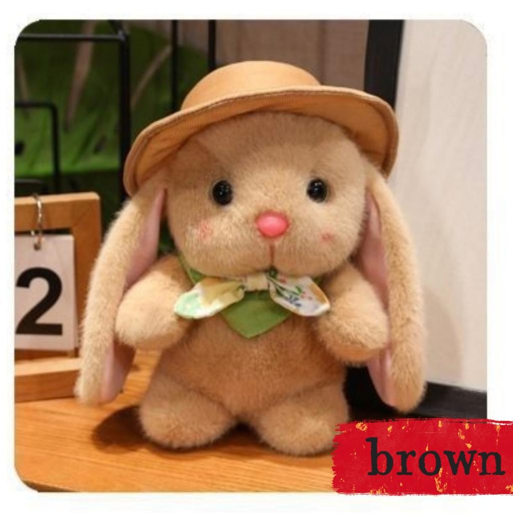 Adorable Pudding Bunny Plush Doll with Hat and Scarf
