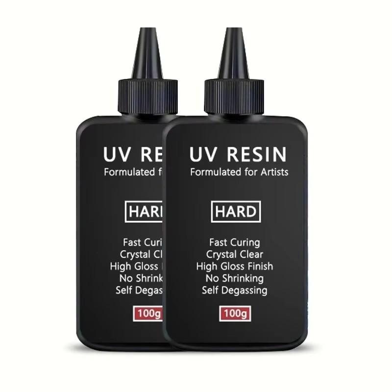 Crystal Clear Hard UV Resin Upgraded Formula Ultraviolet Fast Curing Resin for Jewelry Making, Hard Transparent Solar Cure Resin