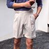 Naples Italian Summer Shorts - High-End Paris Buckle Waist, Thin Casual Trousers