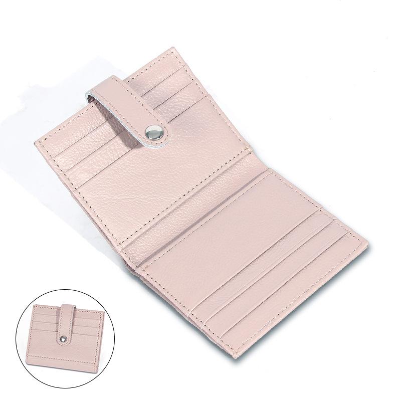 Damen Geldbörse aus echtem Leder, Bifold - Koreanischer Stil, Weiches Rindsleder, Mehrere Kartenfächer