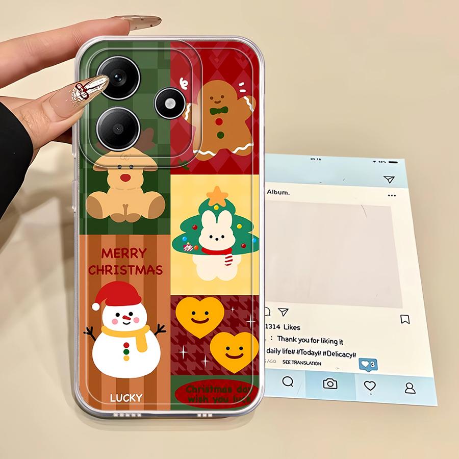 Heißer Verkauf Süße Weihnachten Klare Hülle für Xiaomi Redmi Note 10Pro 10S 10Lite 11 14 13 12 Pro Plus 9 8 12S 11S