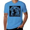 tees blank t shirts plus size tops clothes  yellow lab dog with tennis ball, block print T-Shirt