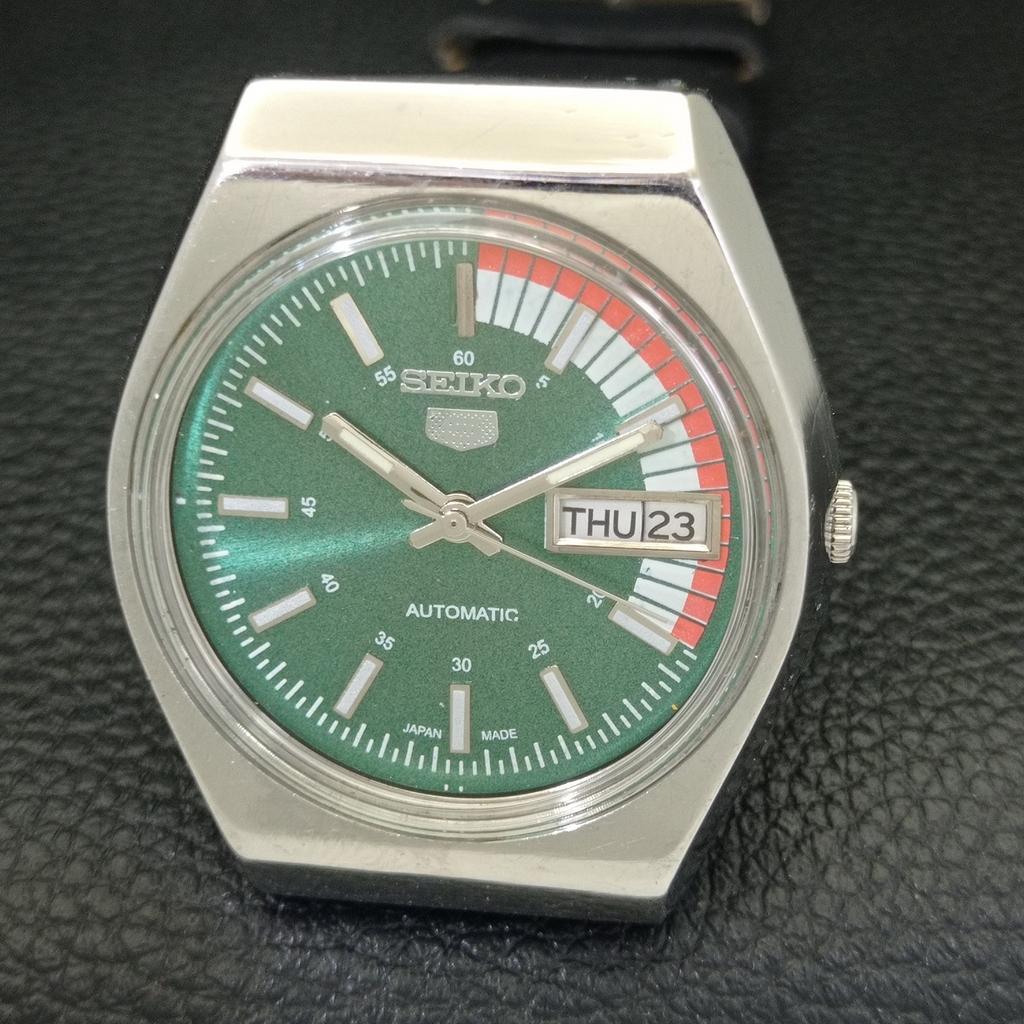 AUTOMATIC 6309A VINTAGE SEIKO 5 JAPAN MENS GREEN COLOR DIAL WATCH a701901-5 R207-a701901
