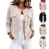 Herren Farbknopfleistenjacke, Kurzer Slim Fit Langarmmantel für Freizeitkleidung