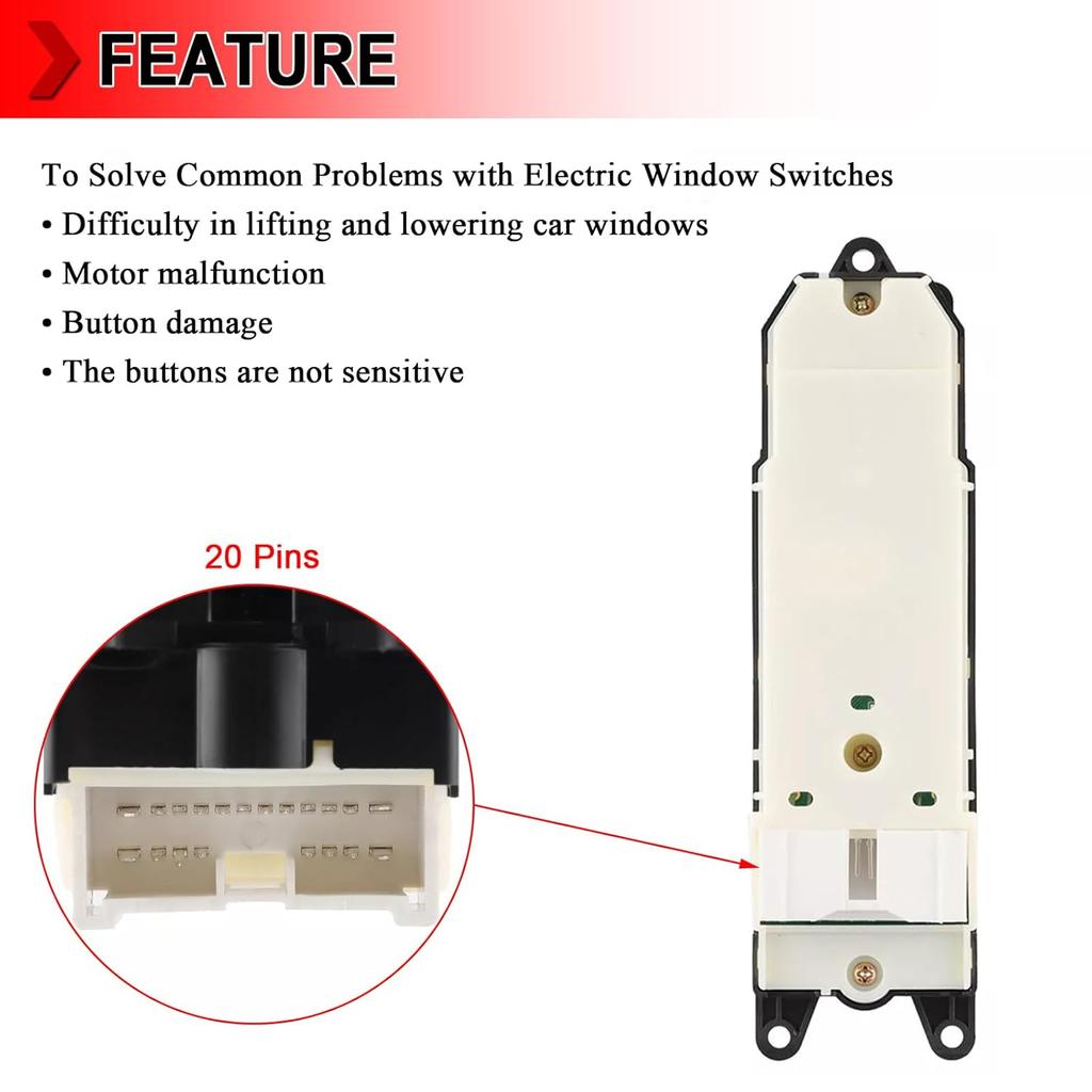 84820-60100 Master Power Window Switch, Front Left Driver Side Controller Switch Button Fit for Lexus LX470 1998-2002, for Toyota Land Cruiser 2001