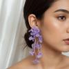 1 pair with Beads Tassel Vacation Flower Eardrops Women Seaside Earrings  Festival Ear Accessories
