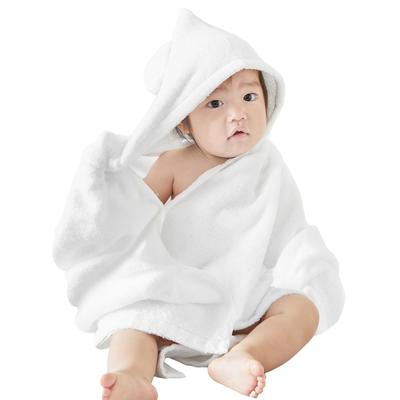 TAOTAO Kapuzen-Baby-Badetuch Babygeschenk Imabari Handtuch Jungen Mädchen (Weiß)