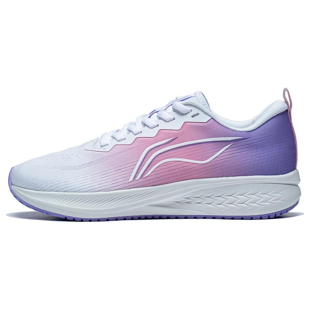 New LiNing Red Hare 6 Cushioning Breathable Rebound Low Top Running Shoes Women's White Pink Purple ARMT016-14