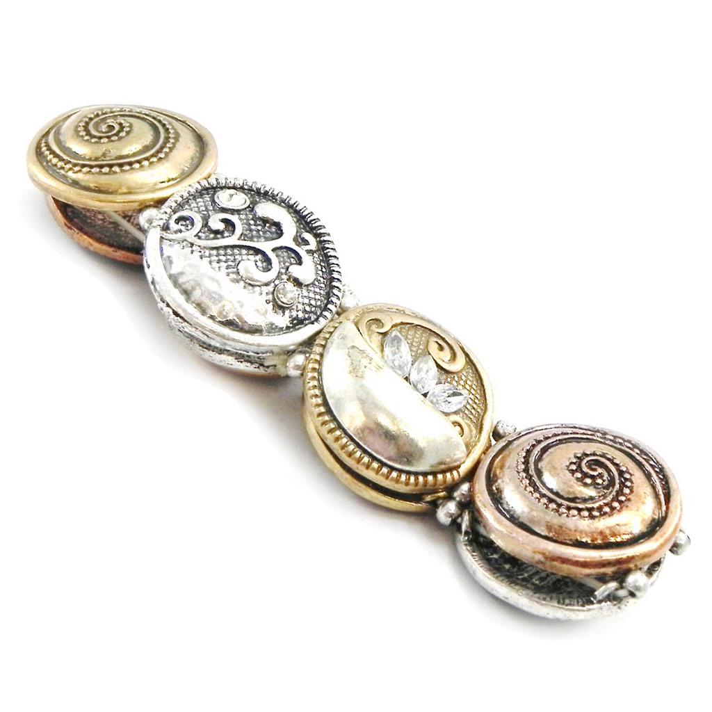 Les Trésors De Lily [I4483] - 3-tone 'Cunégonde' Designer Bracelet