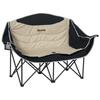 Folding Chair Foldable 2-Seater Camping Chair with Drink Holder Carry Bag Up To 250kg Load Capacity Khaki