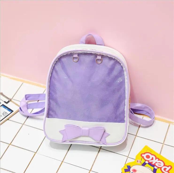 New Trendy Ita Backpack Women Candy Color Transparent School Bags Teenage Girls Japanese Sweet Uniform Bolso Mujer Preppy Style