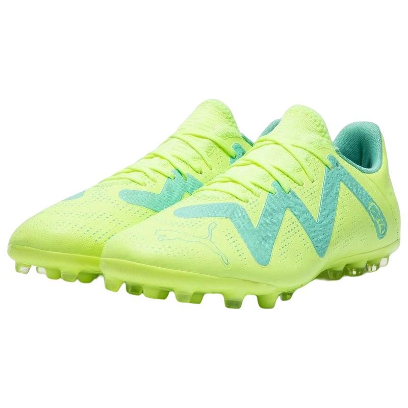 Puma Future Play Round Toe Lace-Up MG (Rubber Short Stud) Soccer Shoes Men Soccer Shoes Yellow Green 107190-03
