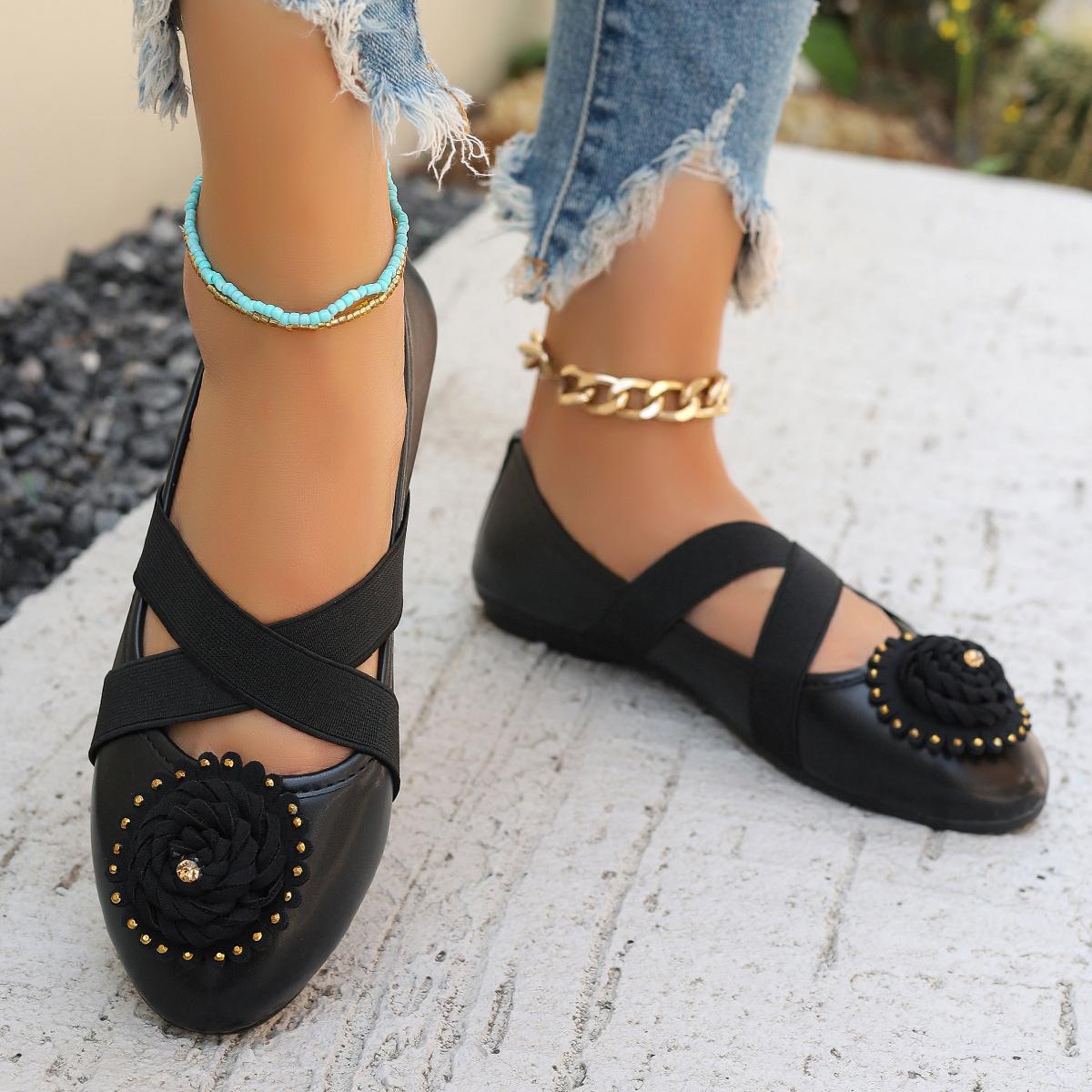 

Женские туфли-балетки с острым носком, однотонные, вязаные, слипоны, повседневные, дышащие, женские лоферы, женские туфли Лолиты 42 чёрный