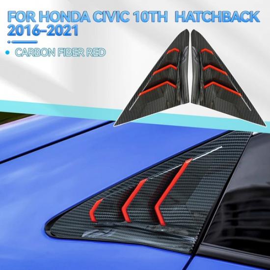 For Honda Civic Type R Hatchback  2016- Rear Side Vent Window Louver Cover