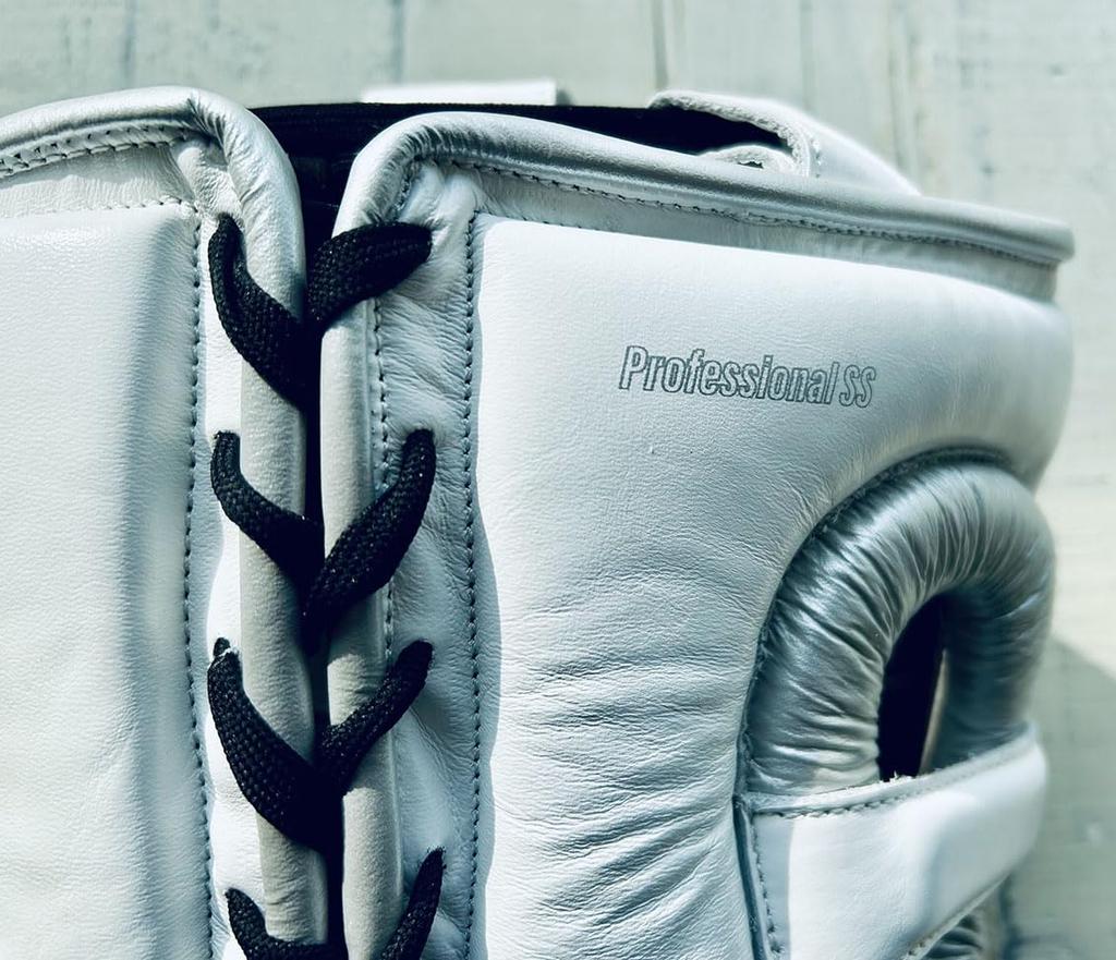 PRIZE RING Lightweight Headgear L Size "Professional SS" Silver/White