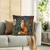 Fox And Floral Decorative Pillowcase Suitable For Sofa Bed Chair Home Decoration Cushion Cover Gift Atmosphere Decorative Pillow