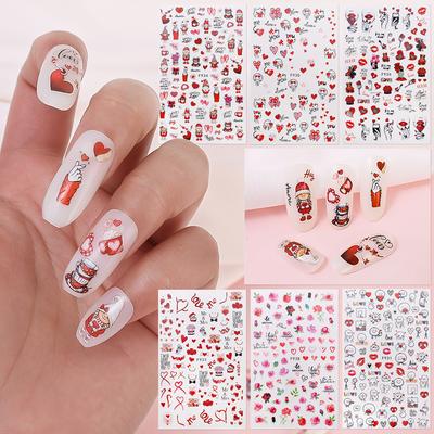 1PCS Valentine's Day Cartoon Nail Art Stickers