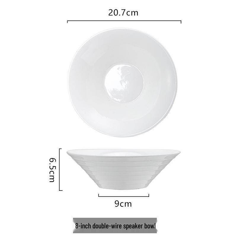 Popular 8-inch Color Glaze Ceramic Ramen Bowl - Hand-painted Trumpet Design