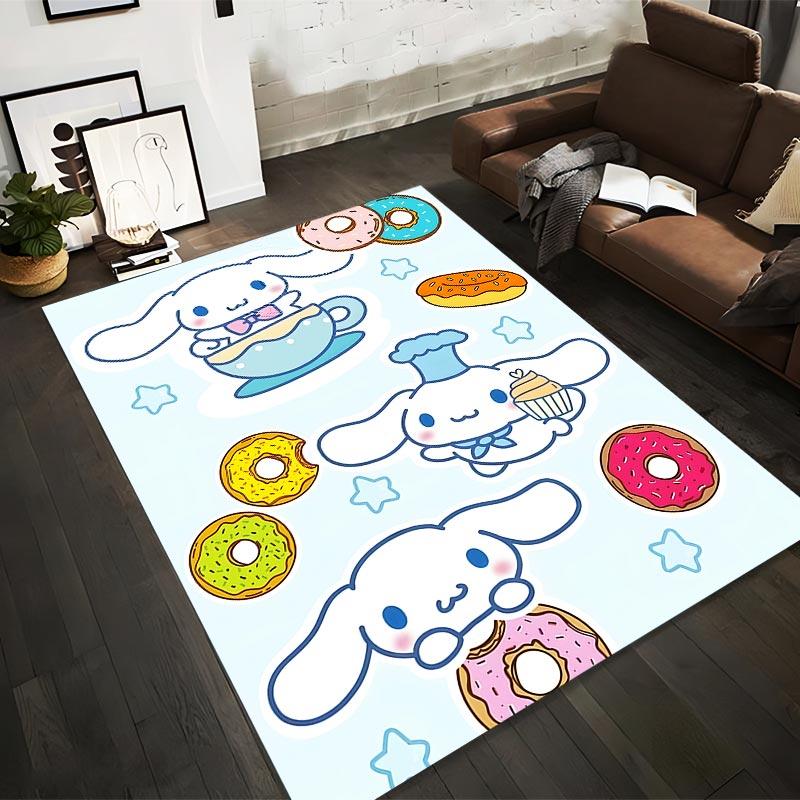 

Cute Cartoon Rabbit with Donuts Pattern Carpet - Sweet Blue Decorative Design Suitable for use as an anti-slip1 for1room and bedroom sofas 40x60cm( 15x23in )