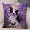Cute Scottish Border Collie Pillowcase Dog Print Decor Pet Animal Cushion Cover Sofa