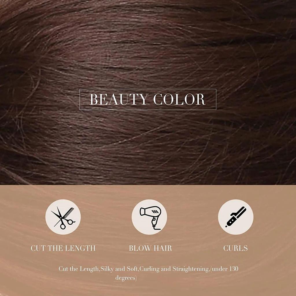 HAIRCUBE Rovné Bobové paruky z lidských vlasů s Bang Tmavě hnědé Krátké Bobové paruky pro ženy Remy Vlasové paruky vyrobené na stroji Tepelně odolné