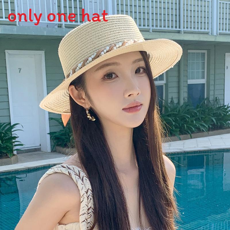Summer Straw Hat With Wide Brim For Beach Vacation And Sun Protection