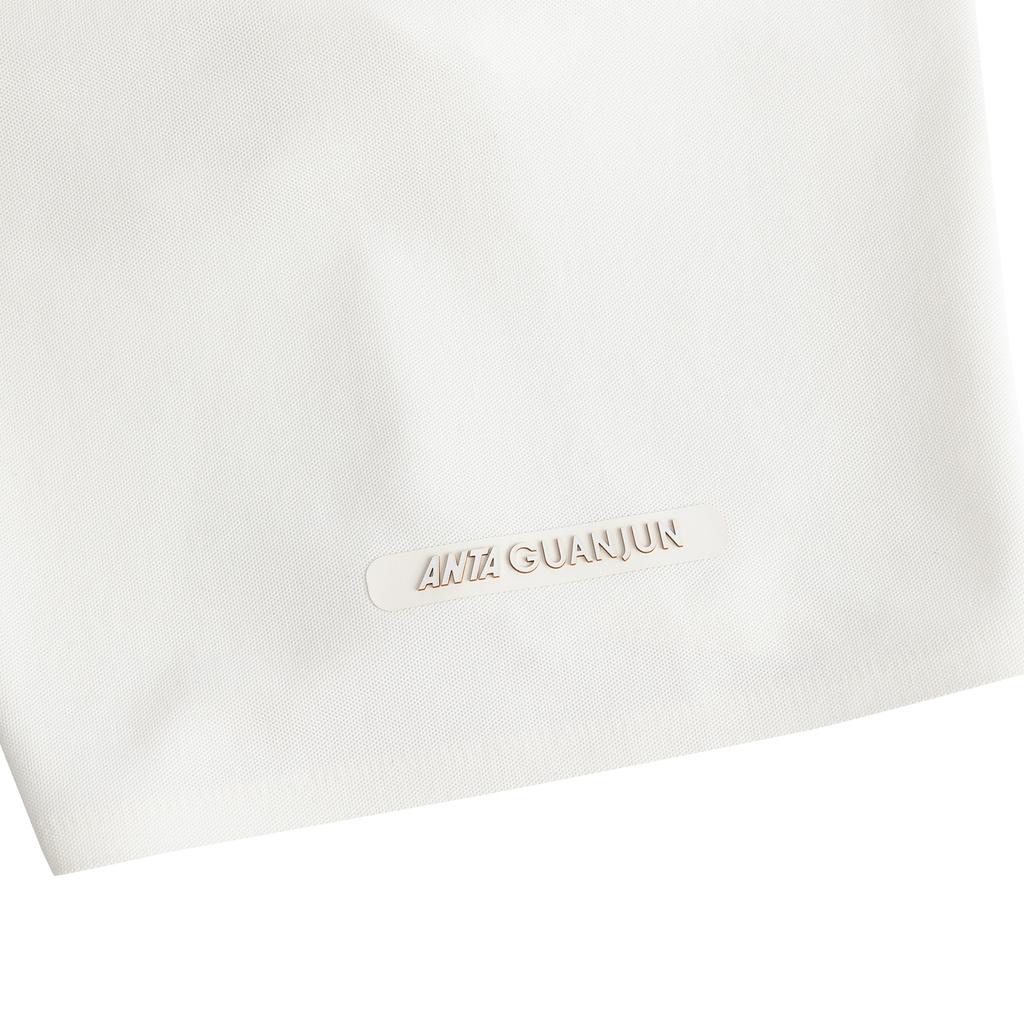 Anta Champion Glory Short Sleeve Knitted Shirt Summer T-Shirt Men tops Ivory 152620104-1