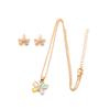 Butterfly Heart Necklace Earrings Set for Kids Vibrant Colors Jewelry Accessory Stylish Handmade Women Accessories