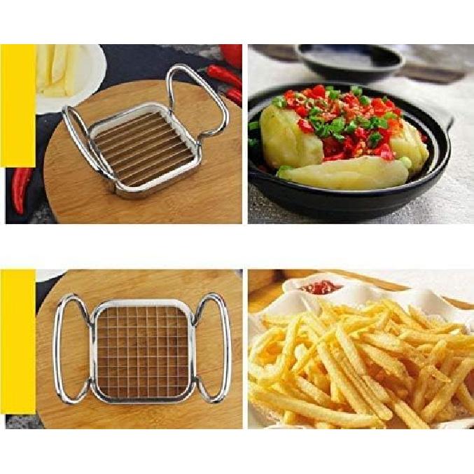 French Fry Maker, 5in 1 Stainless Steel Potatoes Fruit Cutter Chipper Chopper Maker French Fry Tool Kitchen Gadgets