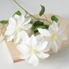 Artificial Clematis Flower 27.5" Long Stem Fake Silk Flower Branches with 3 Heads Blooms for Vase Indoor Home Table Decor Floral Arrangement