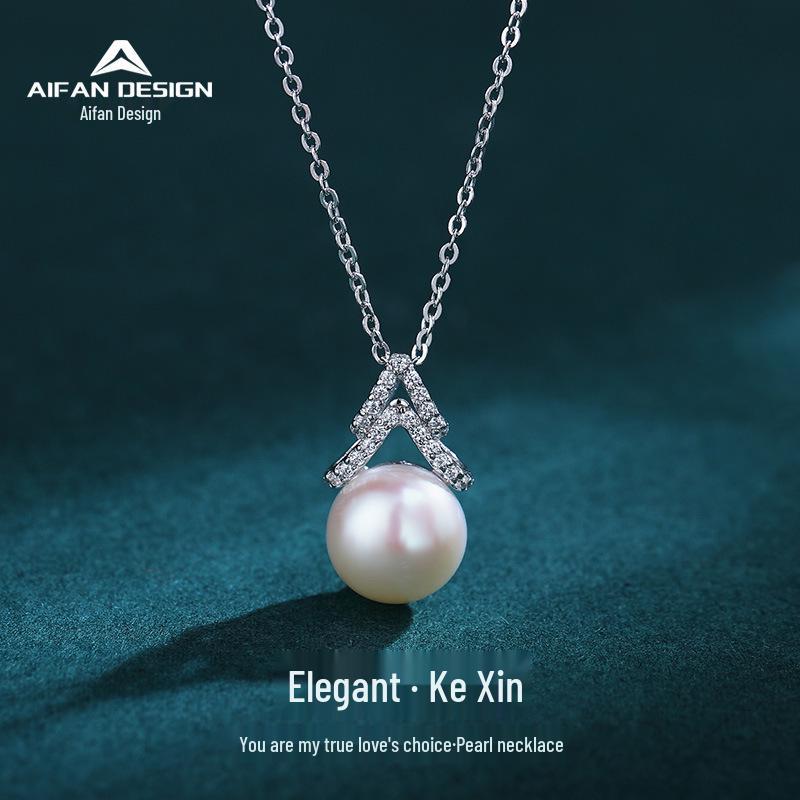Elegant S925 Sterling Silver Freshwater Pearl Pendant High-End Necklace