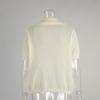 Spring/Summer 2025 Women's Cross-Border Openwork Knit Bubble Sleeve Sweater