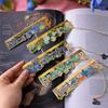 Pendant Chain Bookmark OilPainting Metal Book Marks With Ruler Scale Exquisite Hollow Stationery Book Clip Read Book Accessories