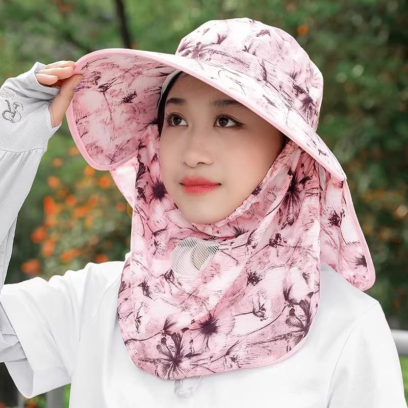 Women's Breathable Anti-UV Sun Hat with Large Brim, Face & Neck Protection - Perfect for Cycling, Outing, Tea Picking & Summer Activities