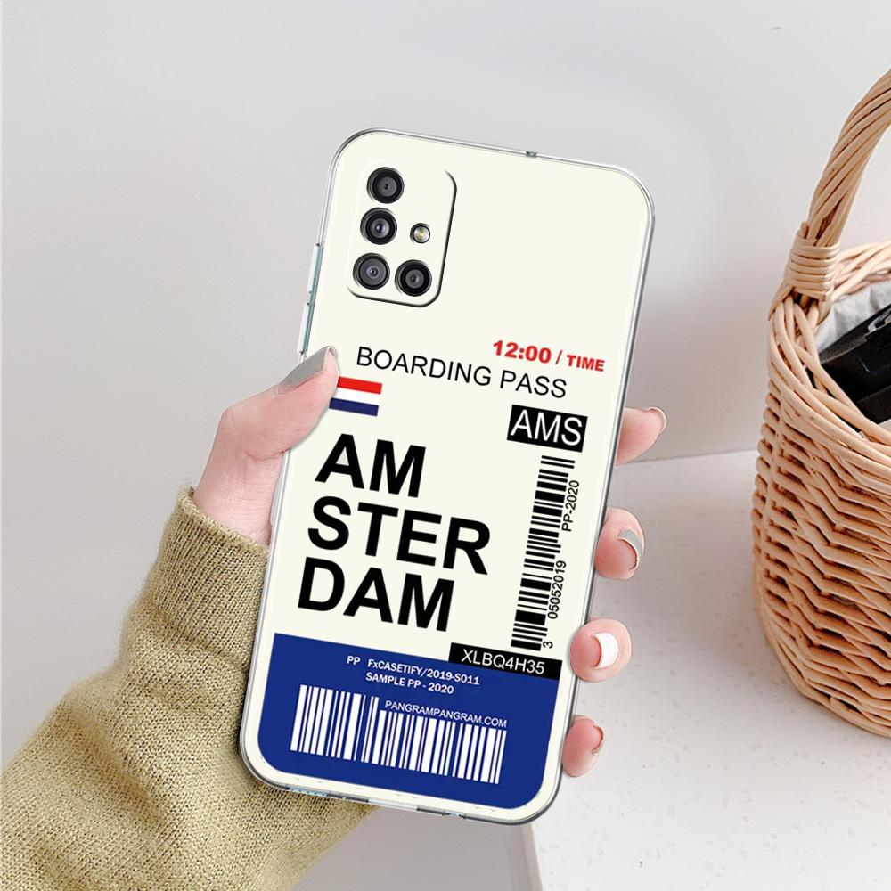 Case For Samsung A15 A13 A35 A55 A51 A71 A41 A31 A05 A17 A23 A25 A33 A53 A73 5G A07 4G Cover World City Travel Ticket New York
