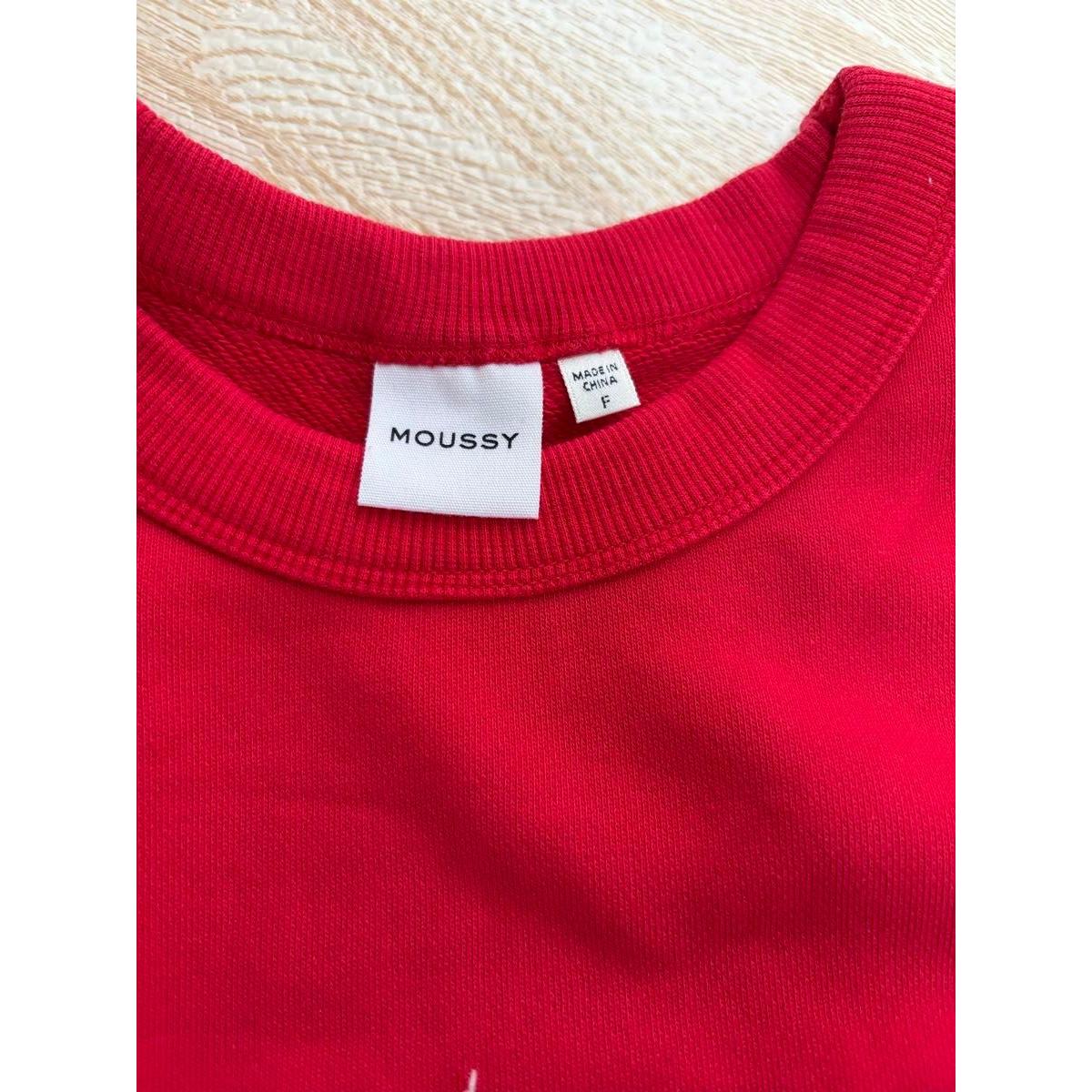 MOUSSY sweatshirt red denim logo