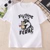 Feeling Feral Funny Raccoon Meme TShirt Unisex Humorous Graphic Tee Funny Unisextal Health Y2K Feral Tees Casual Round Neck Tops