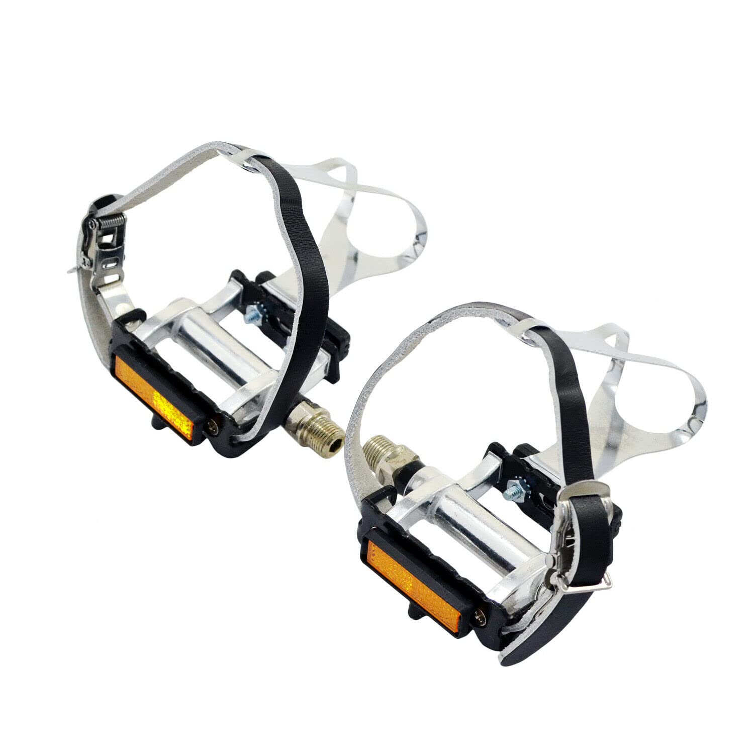 

FPD NWL-424B+S41+T12 Road Touring Pedals with Toe Clips Cages Straps, FD2334