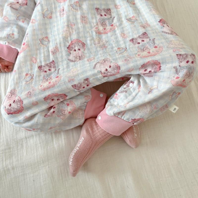 Baby Cotton Muslin Sleep Sack Lightweight Anti-Kick Sleeping Bag Infants Toddlers All Season Wearable Blanket