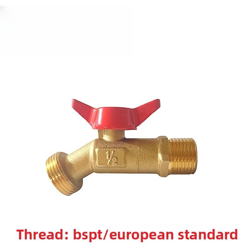 European American Brass Ball Valve Quarter Turn Water Tank Spigot Rain Barrel with Bulkhead Fitting 1/2in 3/4in Male Thread