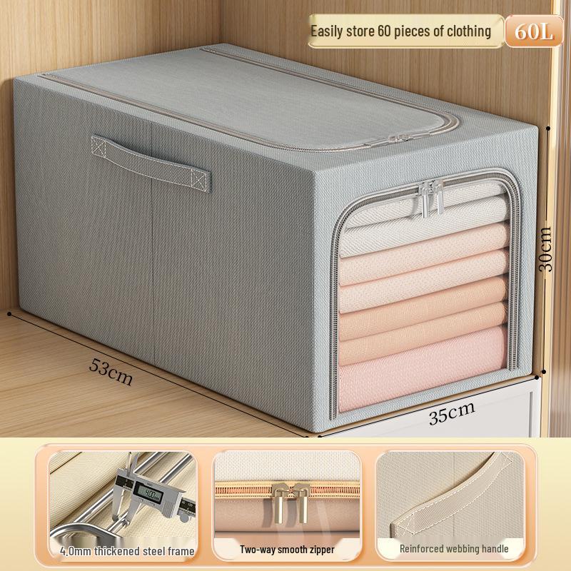 Foldable Washable Oxford Cloth Storage Box - Large Organizer for Quilts, Clothes, and Toys