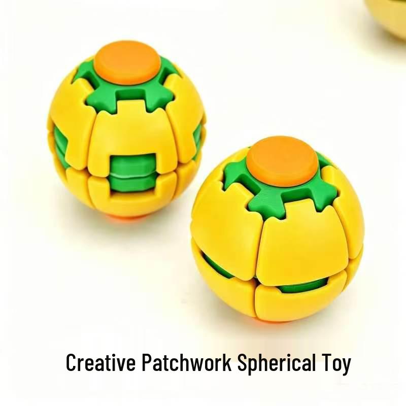 3D Printed Decompression Ball and Spin Fidget Spinner for Office Entertainment
